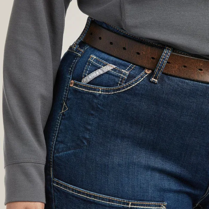 Women Denim Ariat Rebar DuraStretch Riveter Double Front Straight Jean Riveter