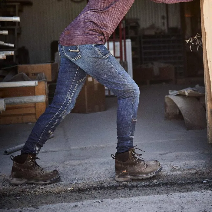 Women Denim Ariat Rebar DuraStretch Riveter Double Front Straight Jean Riveter