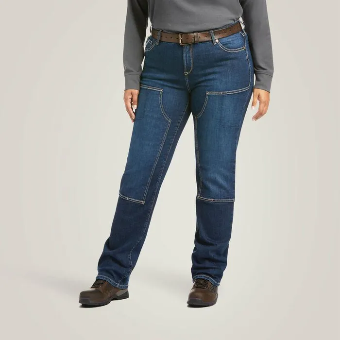 Women Denim Ariat Rebar DuraStretch Riveter Double Front Straight Jean Riveter
