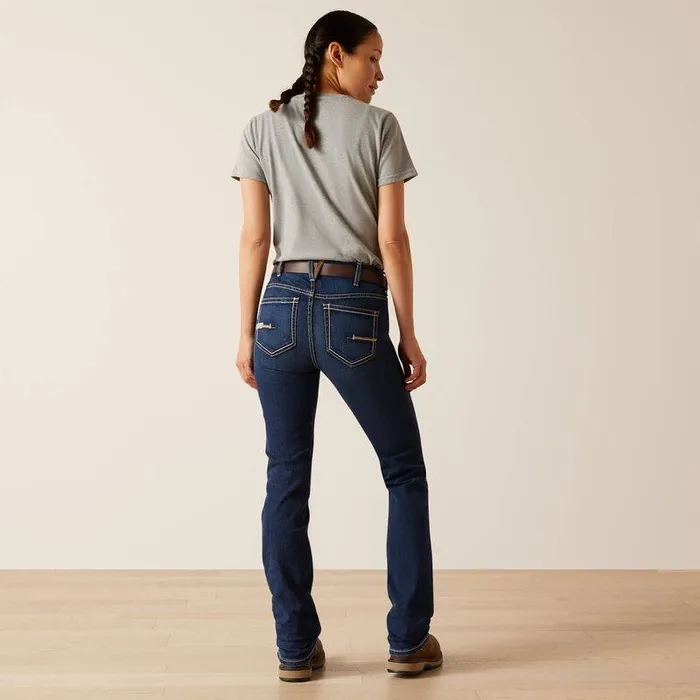 Women Denim Ariat Rebar DuraStretch Riveter Double Front Straight Jean Riveter