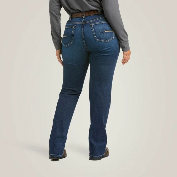 Women Denim Ariat Rebar DuraStretch Riveter Double Front Straight Jean Riveter
