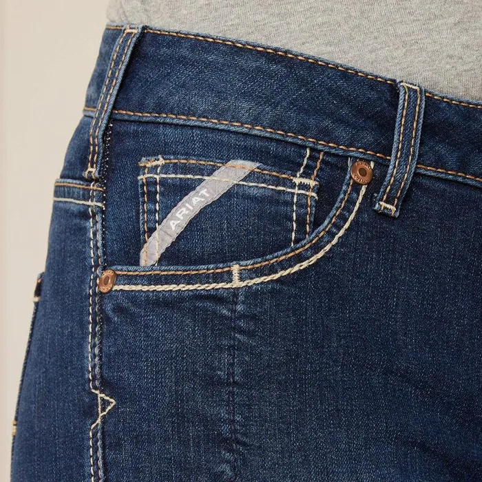 Women Denim Ariat Rebar DuraStretch Riveter Double Front Straight Jean Riveter