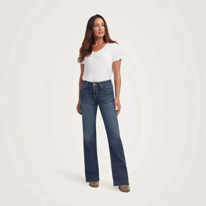 Women Denim Ariat Trouser Perfect Rise Maggie Wide Leg Jean Pasadena