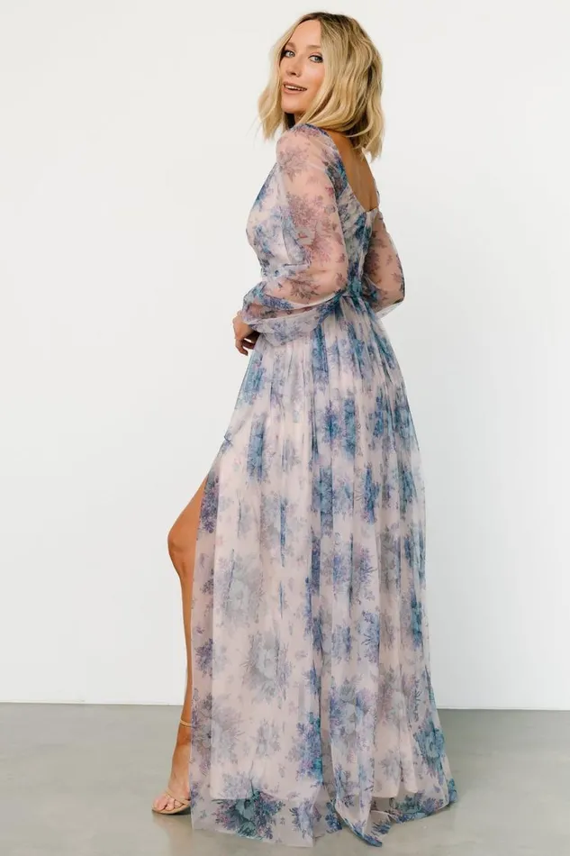 Women Desiree Tulle Maxi Dress Natural Slate Floral Baltic Born Tulle Styles