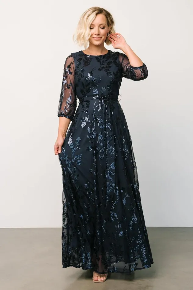 Women Destiny Sequin Maxi Dress Navy Baltic Born Embellished and Sequined Women Destiny Sequin Maxi Dress Navy Baltic Born Embellished and Sequined