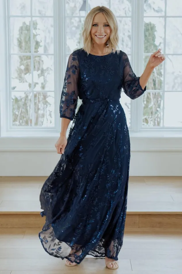 Women Destiny Sequin Maxi Dress Navy Baltic Born Embellished and Sequined Women Destiny Sequin Maxi Dress Navy Baltic Born Embellished and Sequined