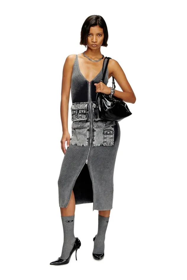 Women Diesel Dresses MMELTI Dark Grey