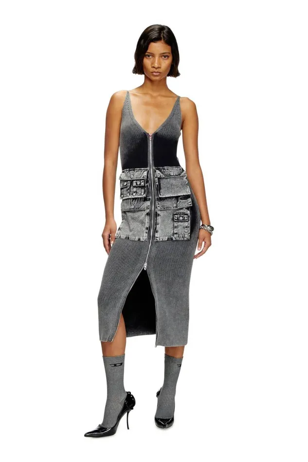 Women Diesel Dresses MMELTI Dark Grey Women Diesel Dresses MMELTI Dark Grey