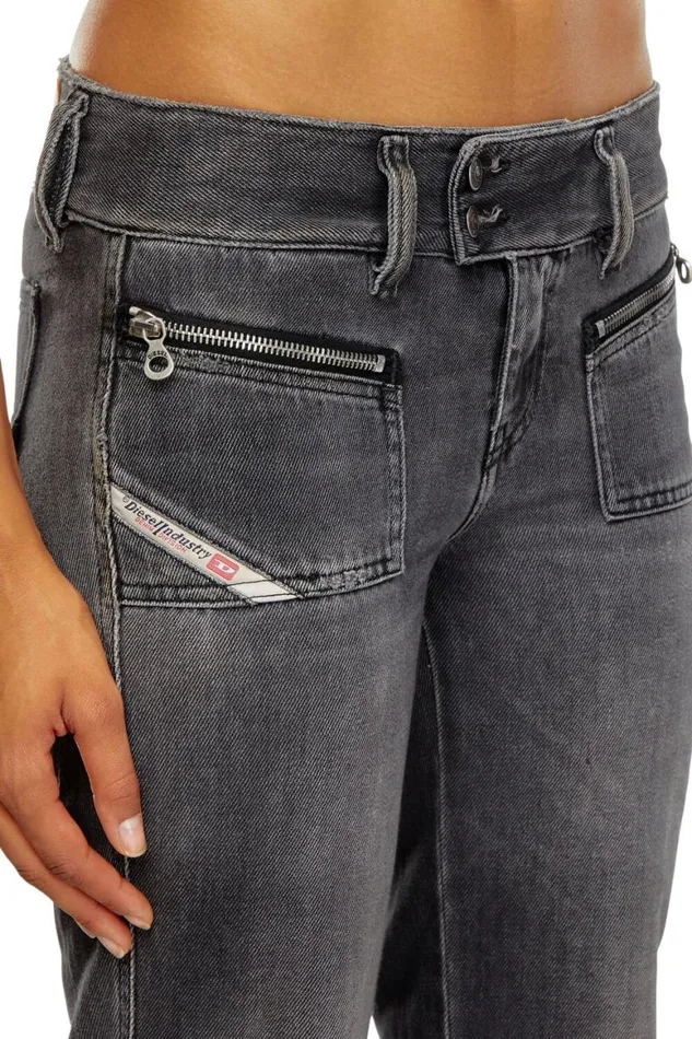 Women Diesel Jeans Bootcut Jeans DHush 09K14 Blackdark Grey
