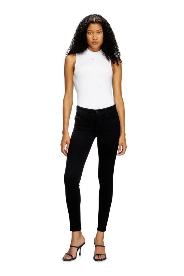 Women Diesel Jeans Skinny Jeans 2017 Slandy 069EF Blackdark Grey