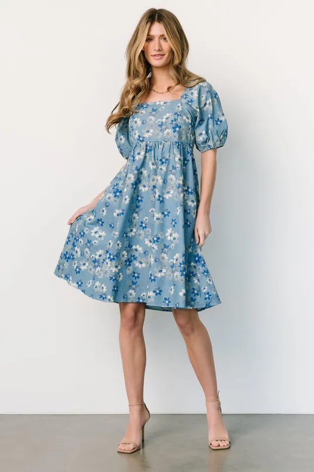 Women Dorothea Midi Dress Denim Floral Baltic Born Short Dresses Women Dorothea Midi Dress Denim Floral Baltic Born Short Dresses