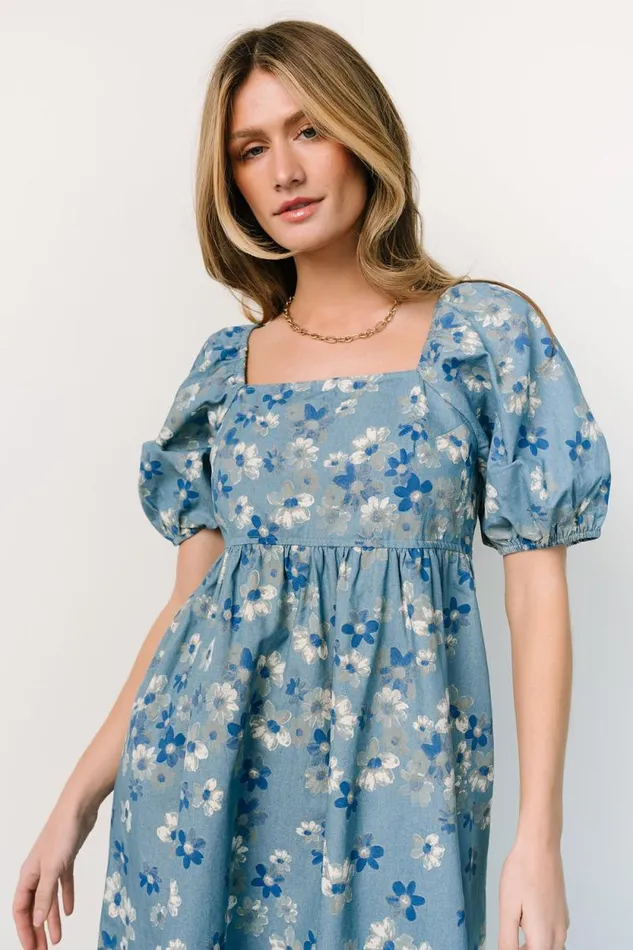 Women Dorothea Midi Dress Denim Floral Baltic Born Short Dresses Women Dorothea Midi Dress Denim Floral Baltic Born Short Dresses