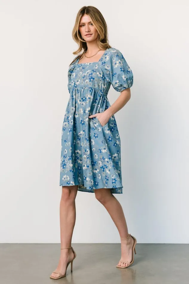 Women Dorothea Midi Dress Denim Floral Baltic Born Short Dresses Women Dorothea Midi Dress Denim Floral Baltic Born Short Dresses
