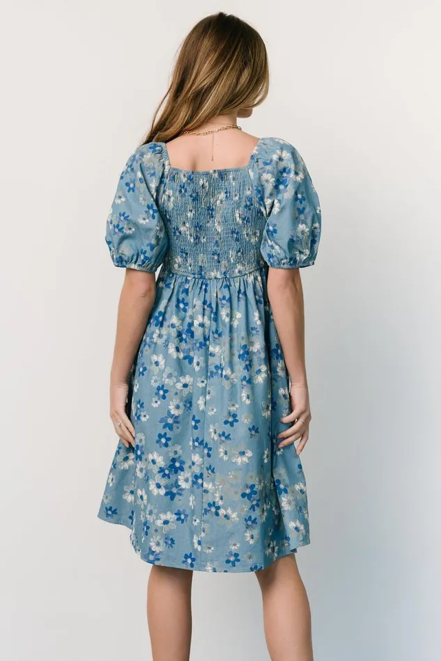 Women Dorothea Midi Dress Denim Floral Baltic Born Short Dresses Women Dorothea Midi Dress Denim Floral Baltic Born Short Dresses