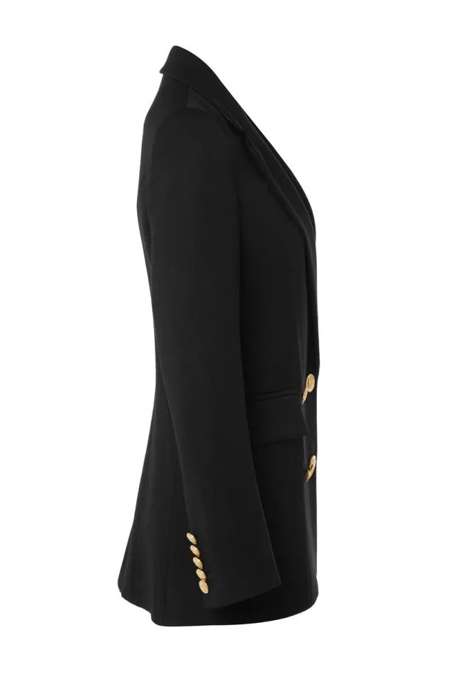 Women Double Breasted Blazer Black Twill Holland Cooper Tailoring