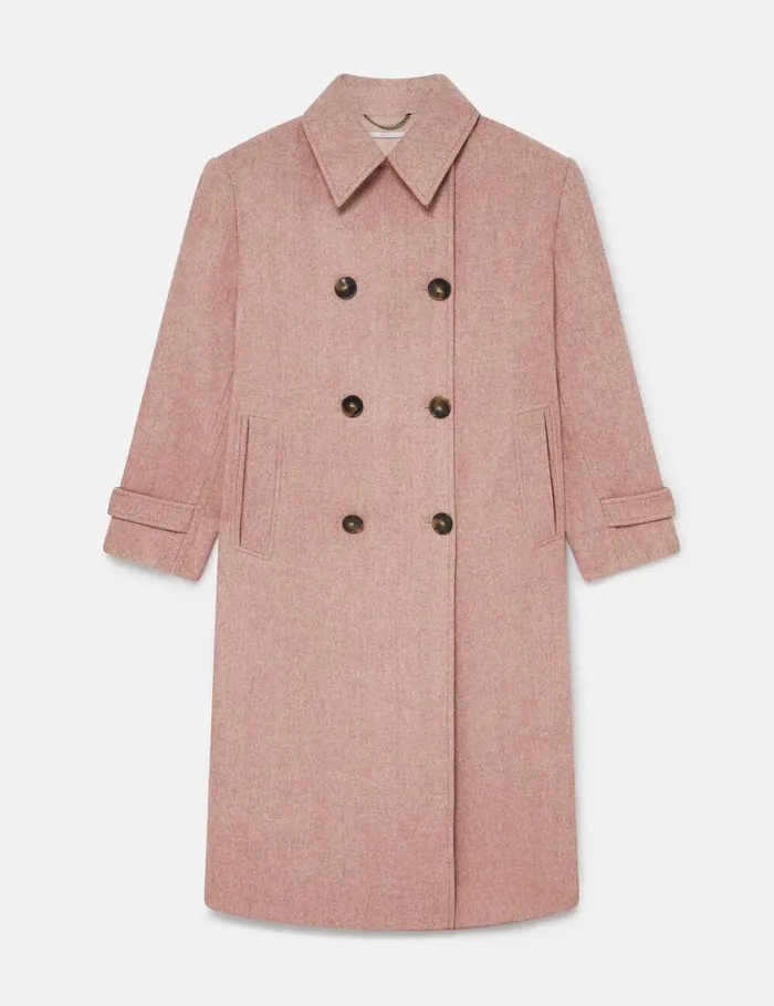 Women DoubleBreasted Long Coat Dusty Pink Stella McCartney Coats And Jackets