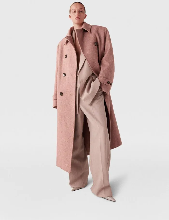 Women DoubleBreasted Long Coat Dusty Pink Stella McCartney Coats And Jackets Women DoubleBreasted Long Coat Dusty Pink Stella McCartney Coats And Jackets
