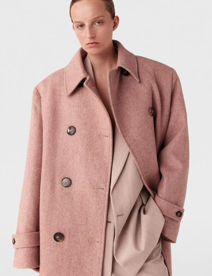 Women DoubleBreasted Long Coat Dusty Pink Stella McCartney Coats And Jackets Women DoubleBreasted Long Coat Dusty Pink Stella McCartney Coats And Jackets