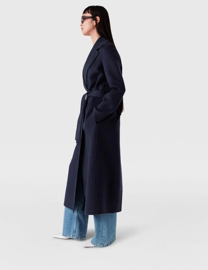 Women DoubleFaced Belted Trench Coat Ink Stella McCartney Coats And Jackets