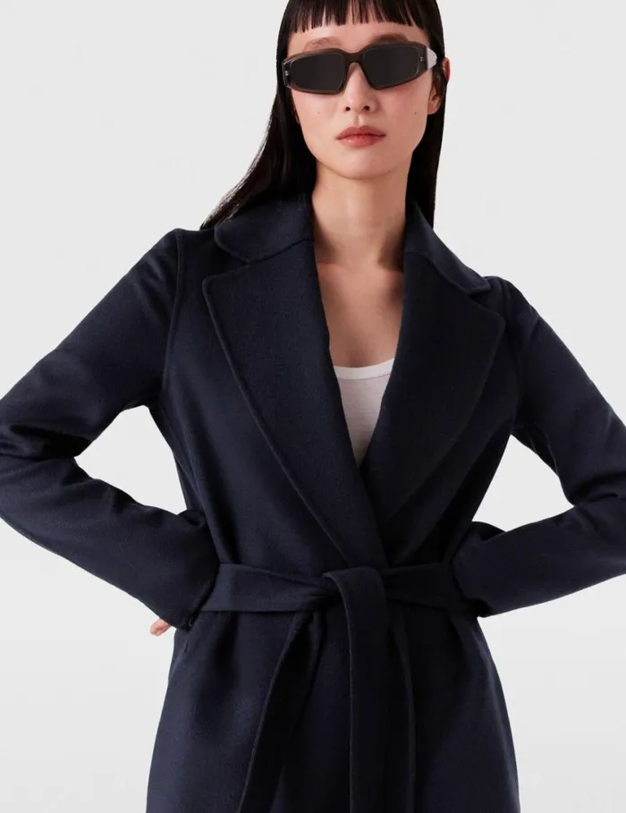 Women DoubleFaced Belted Trench Coat Ink Stella McCartney Coats And Jackets