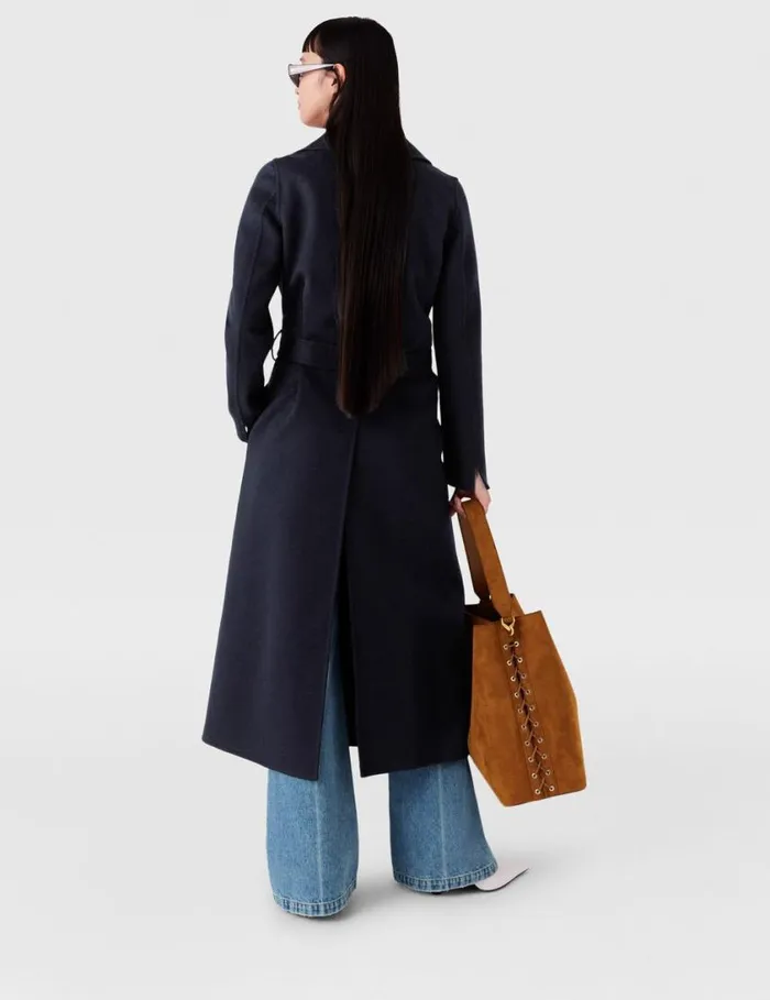 Women DoubleFaced Belted Trench Coat Ink Stella McCartney Coats And Jackets