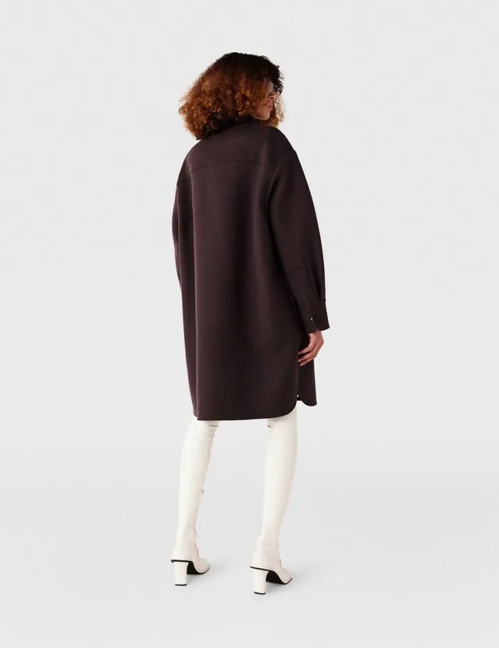 Women DoubleFaced LongSleeve Shirt Chocolate Brown Stella McCartney Coats And Jackets Women DoubleFaced LongSleeve Shirt Chocolate Brown Stella McCartney Coats And Jackets