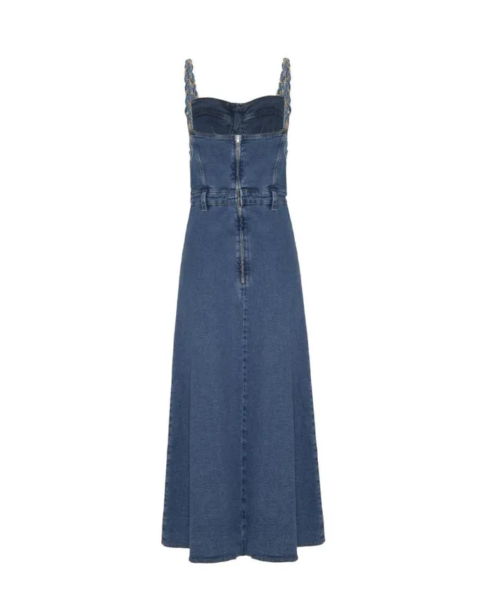 Women Dresses and Jumpsuits PatBO BRAIDED DENIM MIDI DRESS Denim Women Dresses and Jumpsuits PatBO BRAIDED DENIM MIDI DRESS Denim
