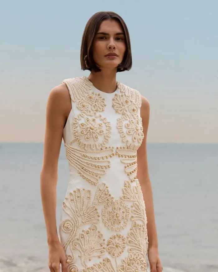 Women Dresses and Jumpsuits PatBO DUNE KNIT MINI DRESS Off White