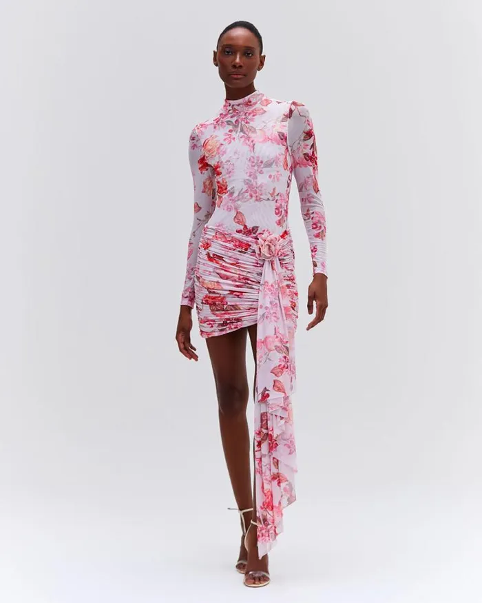 Women Dresses and Jumpsuits PatBO Floral Haze Stretch Tulle Mini Dress Vapor