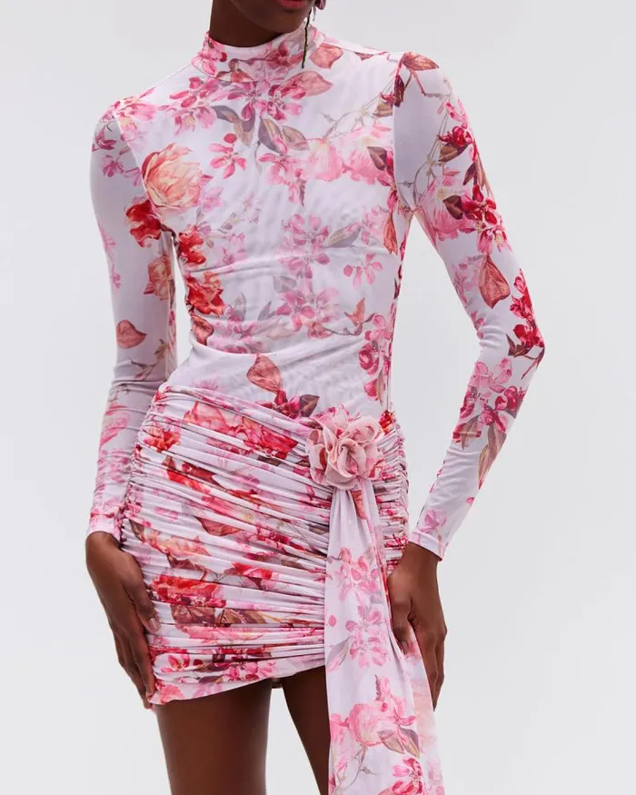 Women Dresses and Jumpsuits PatBO Floral Haze Stretch Tulle Mini Dress Vapor
