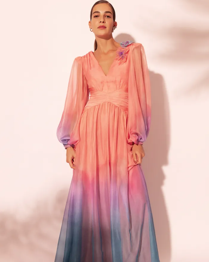 Women Dresses and Jumpsuits PatBO Long Sleeve Degrade Dress FINAL SALE Degrade