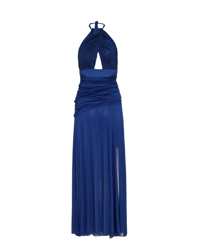 Women Dresses and Jumpsuits PatBO Metallic Jersey Halterneck Maxi Dress Sapphire