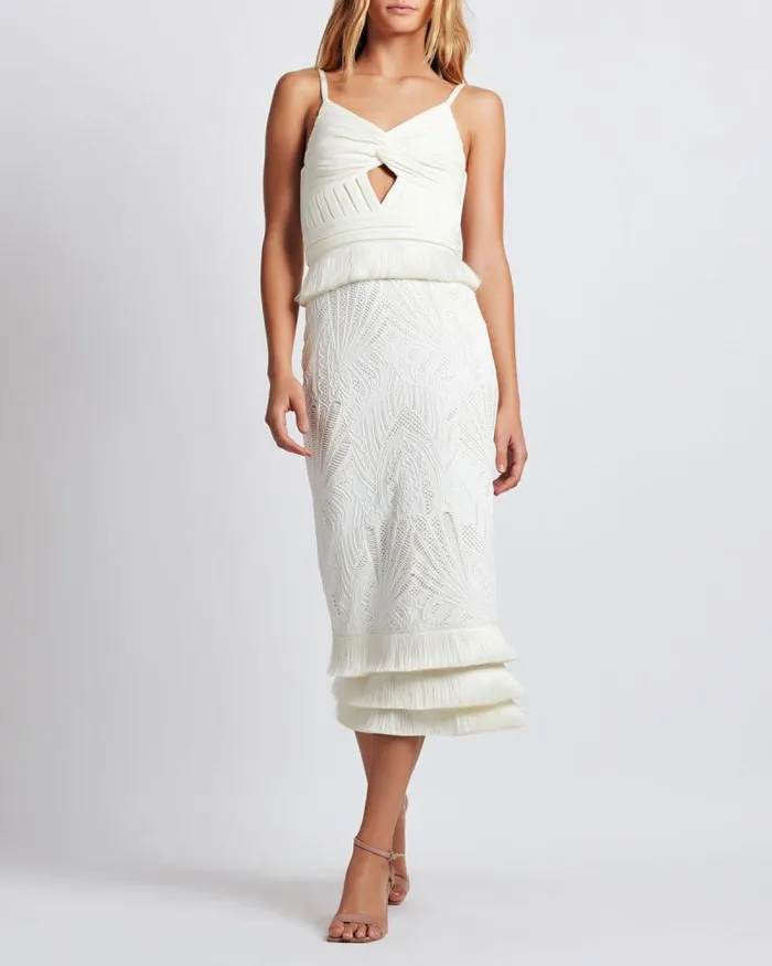 Women Dresses and Jumpsuits PatBO Sleeveless Lace Midi Dress FINAL SALE Ivory