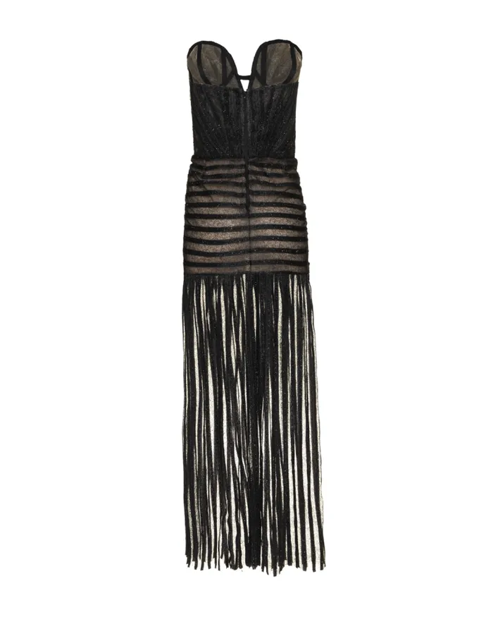 Women Dresses and Jumpsuits PatBO Sparkle Tulle Strapless Maxi Dress RUNWAY Black