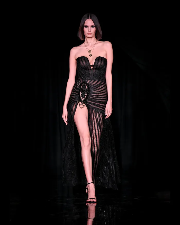 Women Dresses and Jumpsuits PatBO Sparkle Tulle Strapless Maxi Dress RUNWAY Black