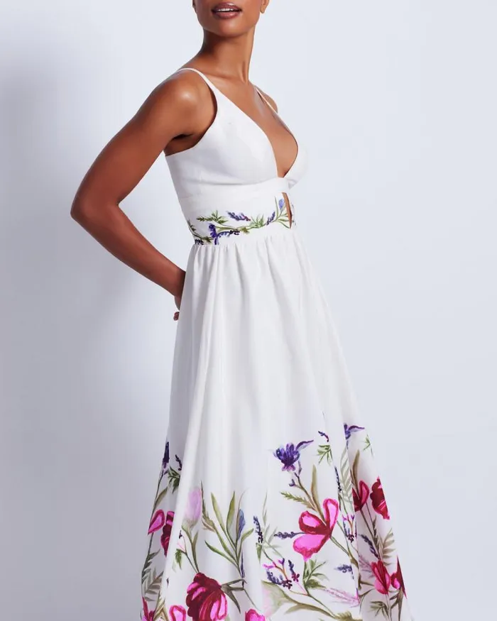 Women Dresses and Jumpsuits PatBO Viera VNeck Midi Dress FINAL SALE White