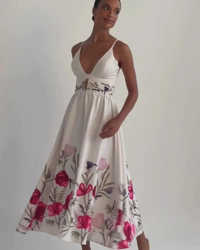 Women Dresses and Jumpsuits PatBO Viera VNeck Midi Dress FINAL SALE White