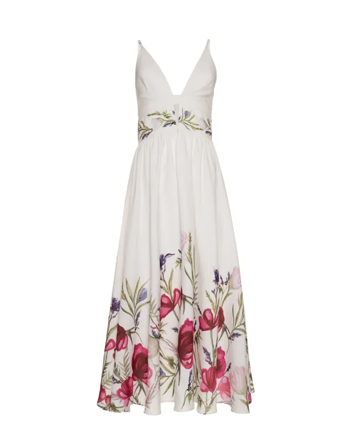 Women Dresses and Jumpsuits PatBO Viera VNeck Midi Dress FINAL SALE White