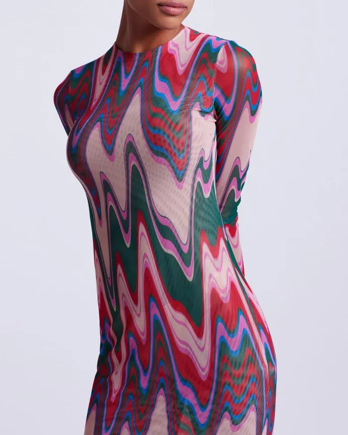 Women Dresses and Jumpsuits PatBO Wave Printed Tulle Maxi Dress FINAL SALE Multi