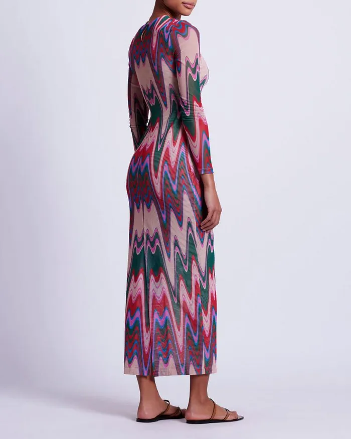 Women Dresses and Jumpsuits PatBO Wave Printed Tulle Maxi Dress FINAL SALE Multi