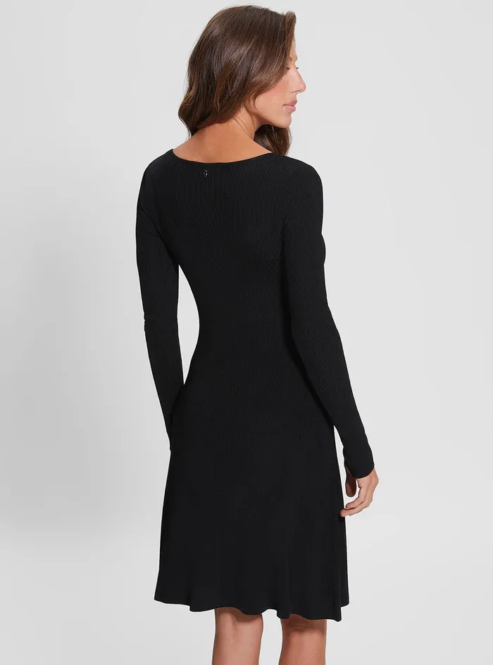 Women Dresses GUESS Black Olivia Knit Midi Dress Women Dresses GUESS Black Olivia Knit Midi Dress