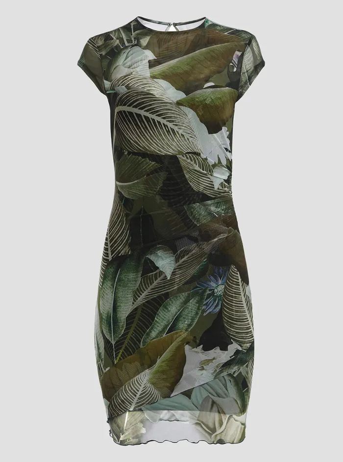 Women Dresses GUESS Eco Moonlit Tropic Garden Aida Mini Dress