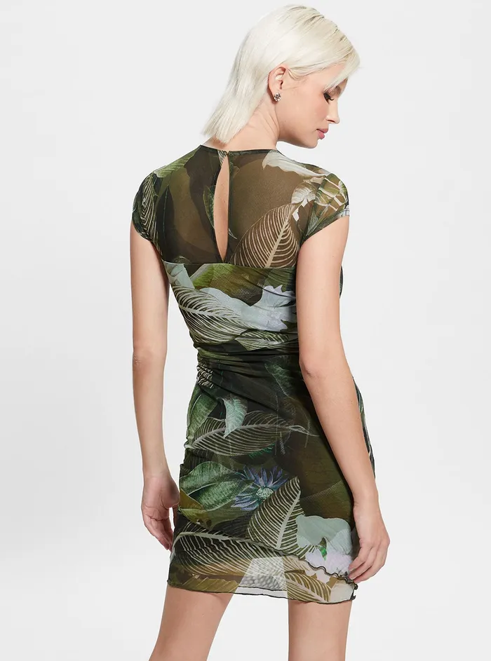 Women Dresses GUESS Eco Moonlit Tropic Garden Aida Mini Dress