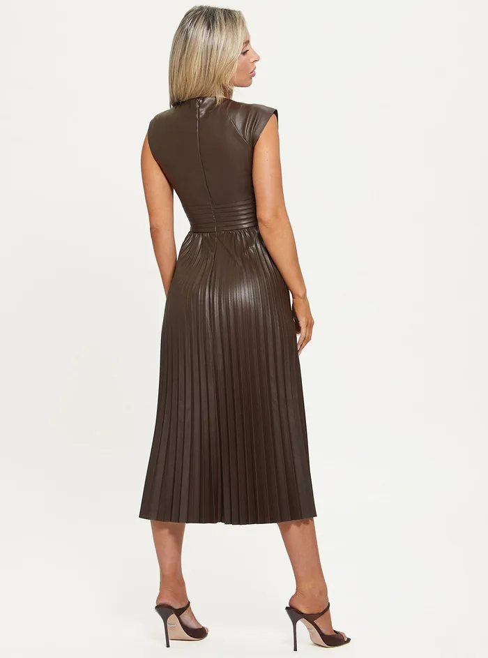 Women Dresses GUESS Java Teri Faux Leather Midi Dress
