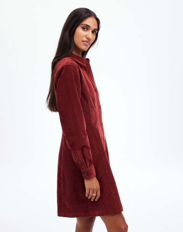 Women Dresses Madewell LongSleeve Seamed Mini Dress Cabernet