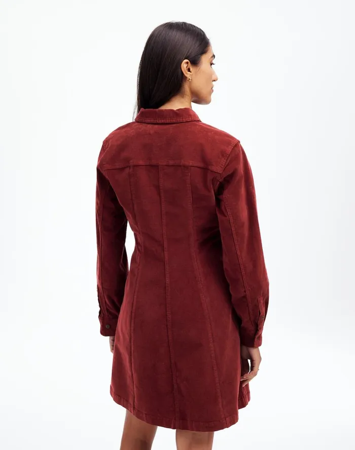 Women Dresses Madewell LongSleeve Seamed Mini Dress Cabernet