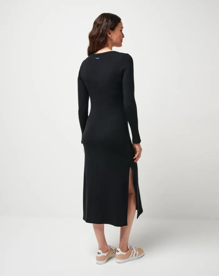 Women Dresses TravisMathew CLOUD RIB RETREAT DRESS Black Women Dresses TravisMathew CLOUD RIB RETREAT DRESS Black
