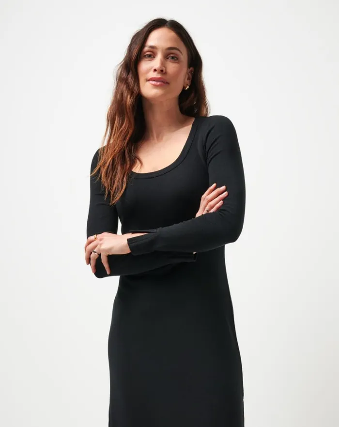 Women Dresses TravisMathew CLOUD RIB RETREAT DRESS Black Women Dresses TravisMathew CLOUD RIB RETREAT DRESS Black