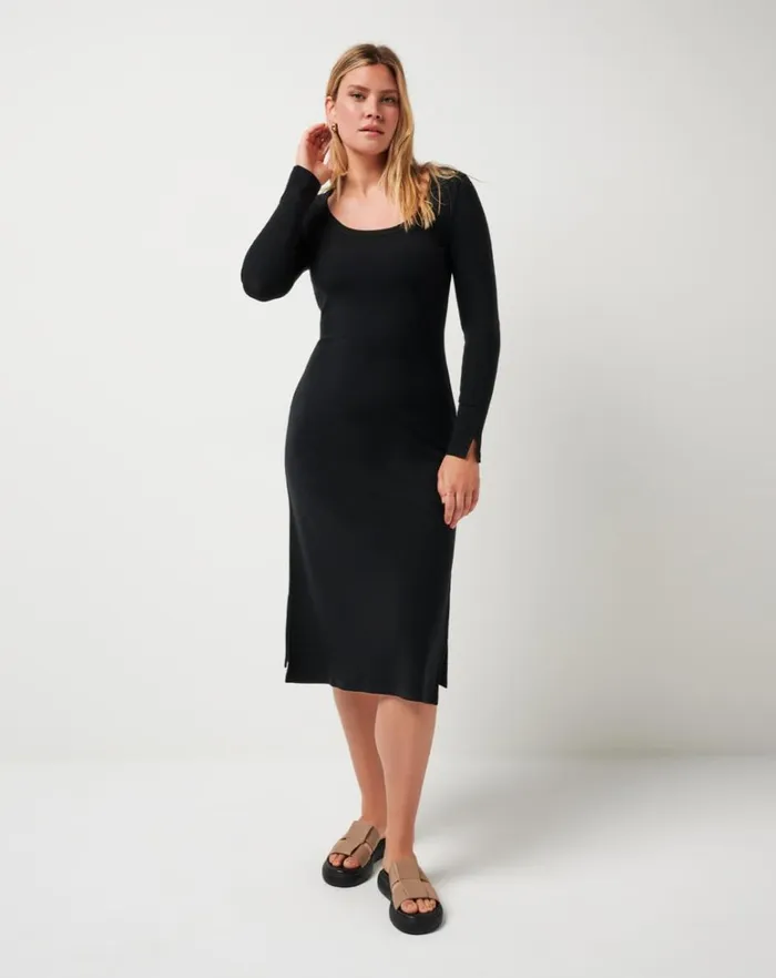 Women Dresses TravisMathew CLOUD RIB RETREAT DRESS Black Women Dresses TravisMathew CLOUD RIB RETREAT DRESS Black