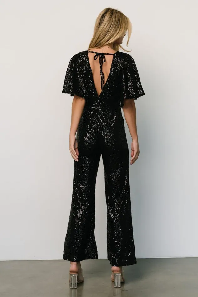 Women Dynasty Sequin Jumpsuit Black Baltic Born Jumpsuits and Rompers Women Dynasty Sequin Jumpsuit Black Baltic Born Jumpsuits and Rompers